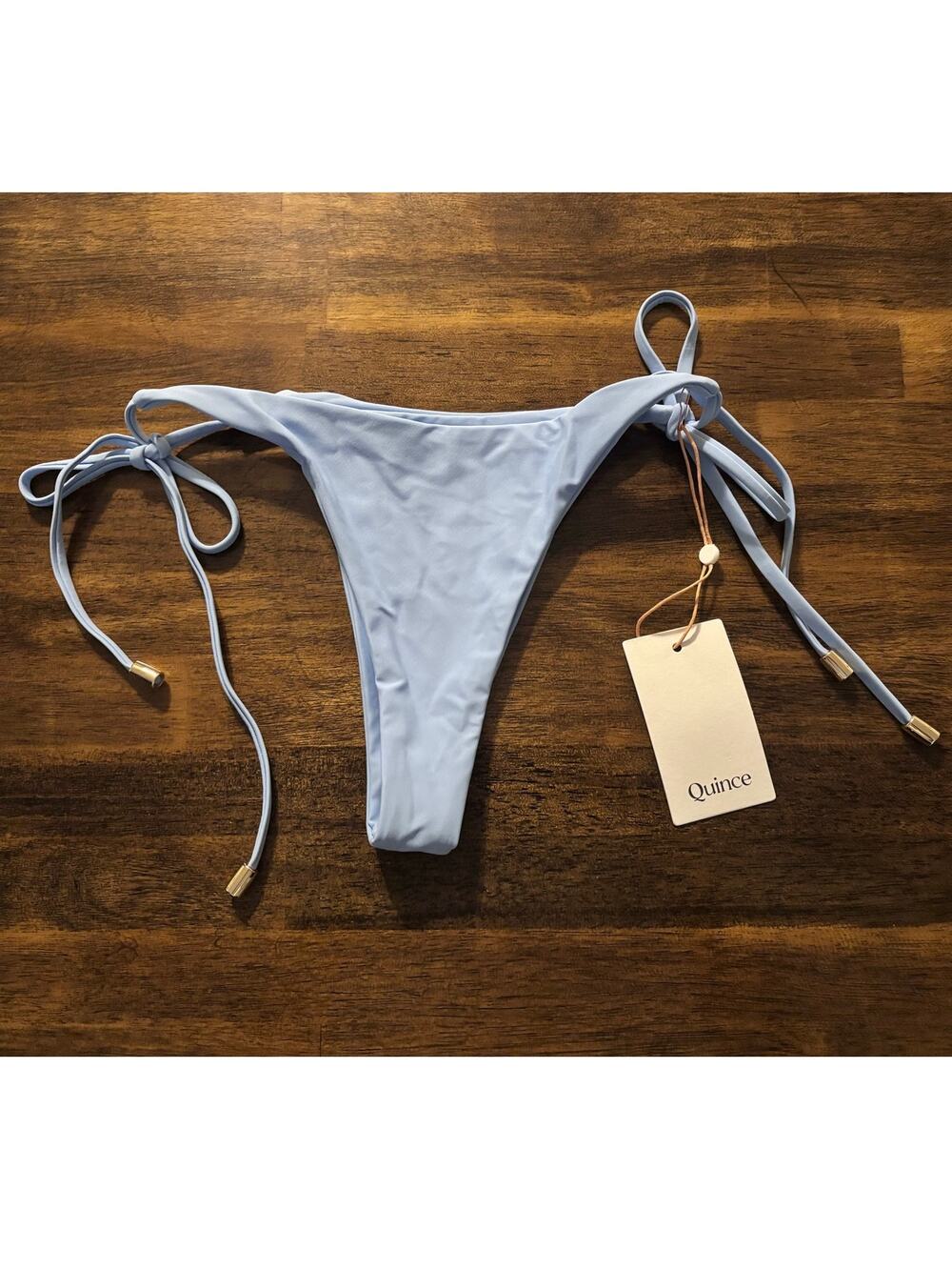 Quince Women’s Medium Bikini Bottom Bathing Suit String Side Tie Cheeky
